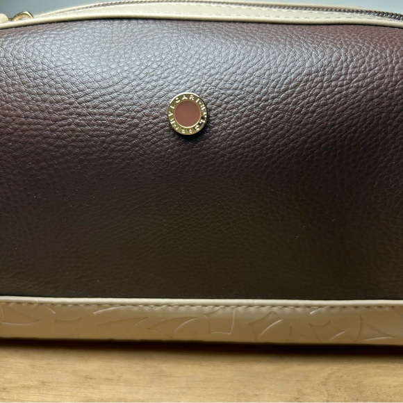 BVLGARI Parfums Cosmetic Bag Brown/Tan Vegan Leather Men's NEW - Picture 6 of 9